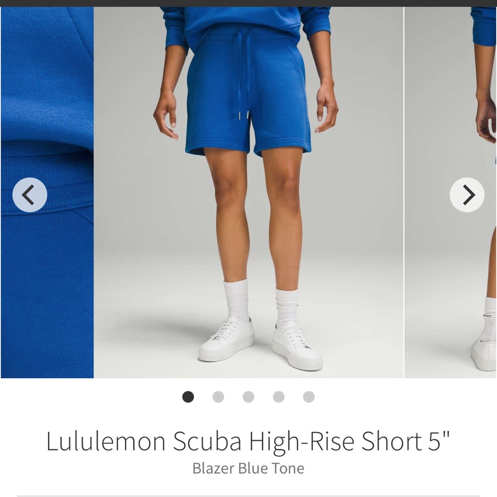 NWT Lululemon Scuba HR Relaxed Cotton Terry Shorts Blazer Blue Tone 5” Sz 2